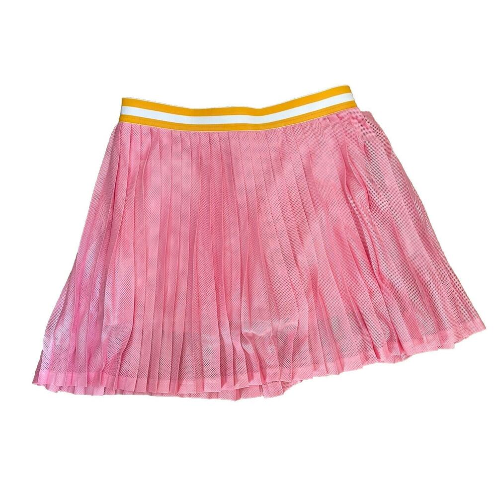 Women's J Crew Pleated Mesh Active Skort Medium With Tag Elastic Waist Band